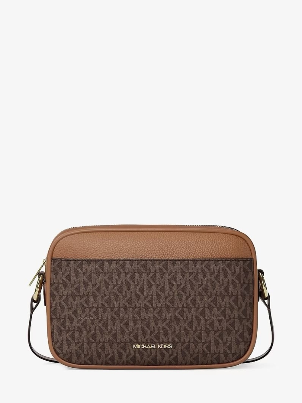 Michael Kors Brown and Tan Signature Messenger Bag